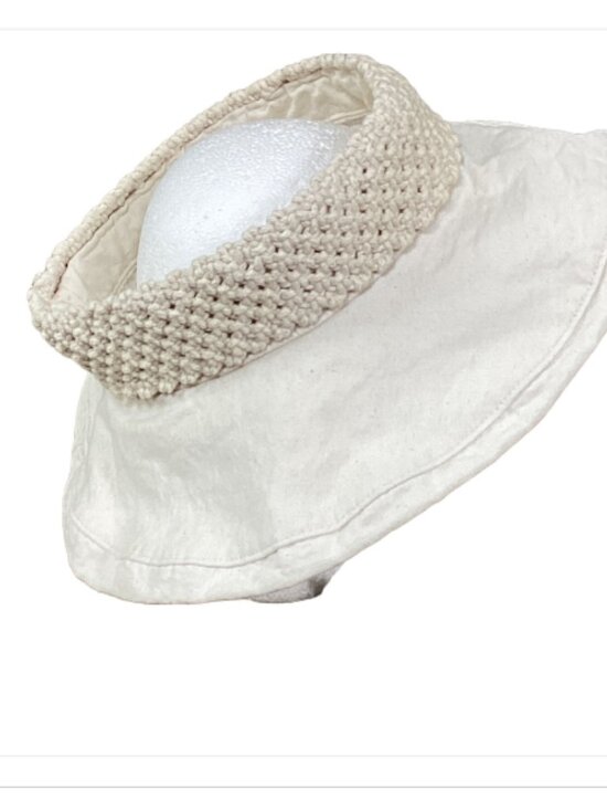 Wallaroo Open Top Floppy Wide Brim Sun Hat‎ Off White 268A main image 8